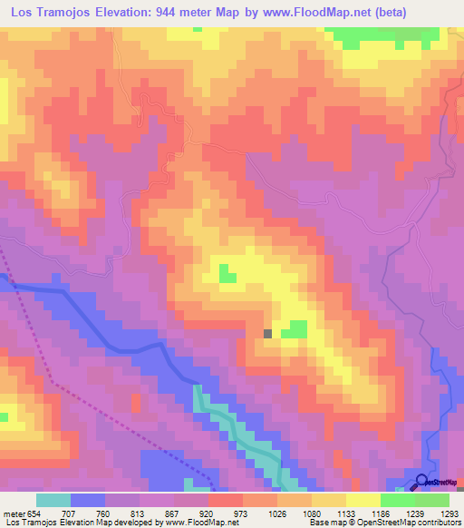 Los Tramojos,Dominican Republic Elevation Map