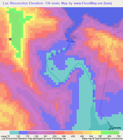 Los Rinconcitos,Dominican Republic Elevation Map