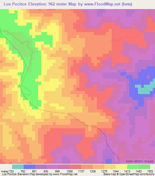 Los Pocitos,Dominican Republic Elevation Map