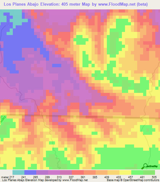 Los Planes Abajo,Dominican Republic Elevation Map