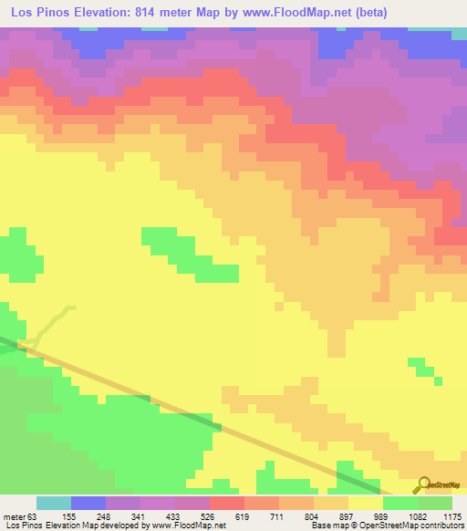 Los Pinos,Dominican Republic Elevation Map