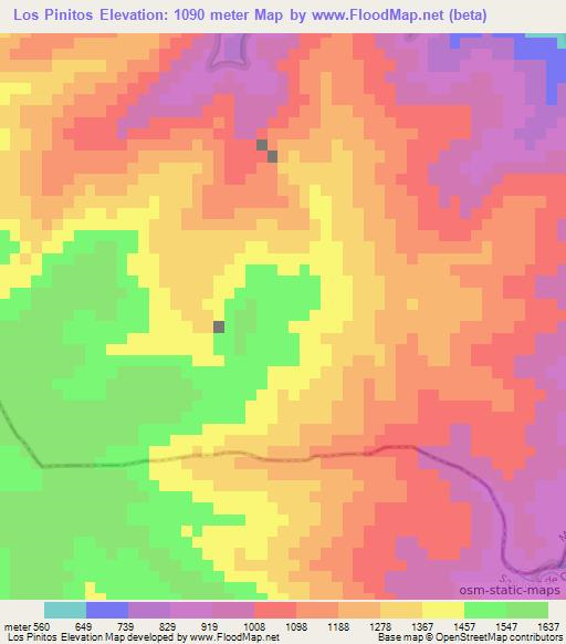 Los Pinitos,Dominican Republic Elevation Map