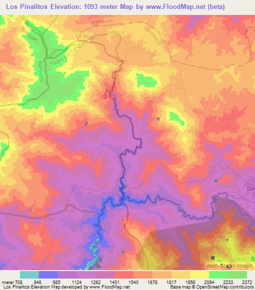 Los Pinalitos,Dominican Republic Elevation Map