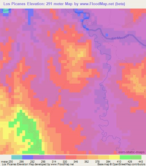 Los Picanes,Dominican Republic Elevation Map