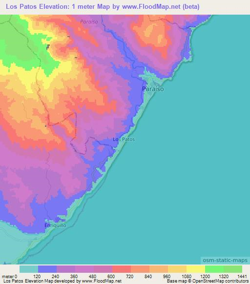 Los Patos,Dominican Republic Elevation Map