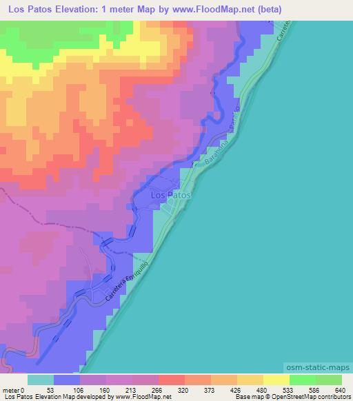 Los Patos,Dominican Republic Elevation Map