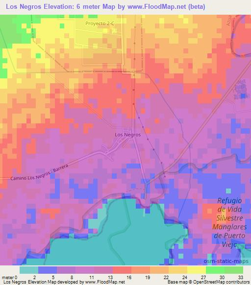 Los Negros,Dominican Republic Elevation Map