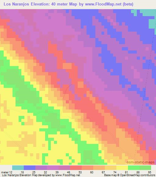 Los Naranjos,Dominican Republic Elevation Map