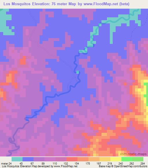 Los Mosquitos,Dominican Republic Elevation Map