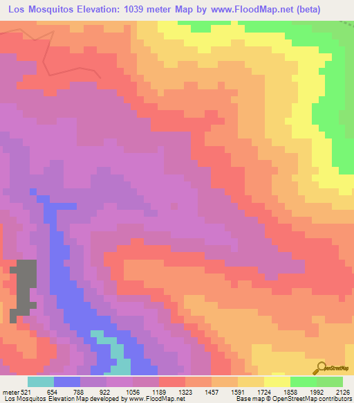 Los Mosquitos,Dominican Republic Elevation Map