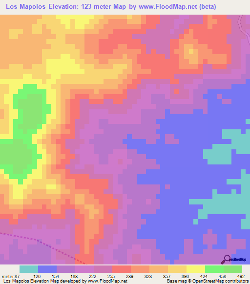 Los Mapolos,Dominican Republic Elevation Map