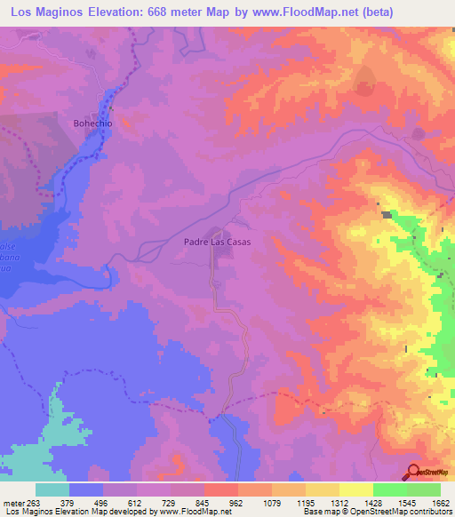 Los Maginos,Dominican Republic Elevation Map