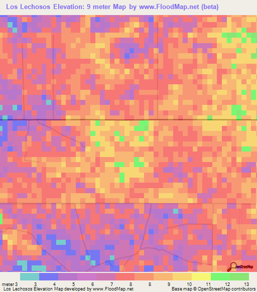 Los Lechosos,Dominican Republic Elevation Map