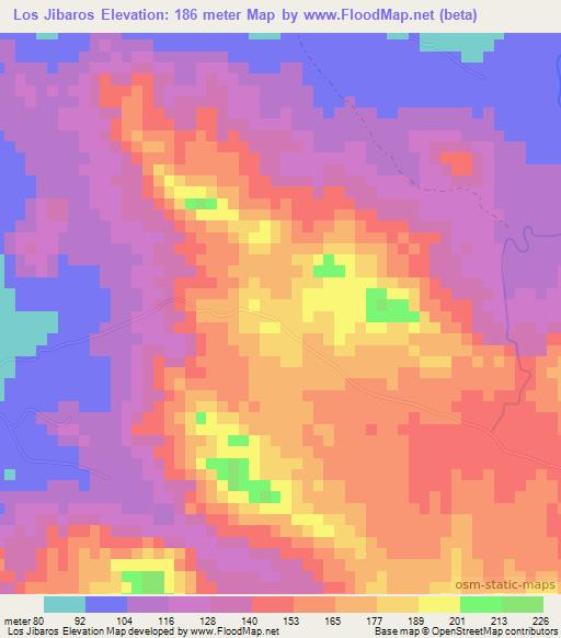 Los Jibaros,Dominican Republic Elevation Map