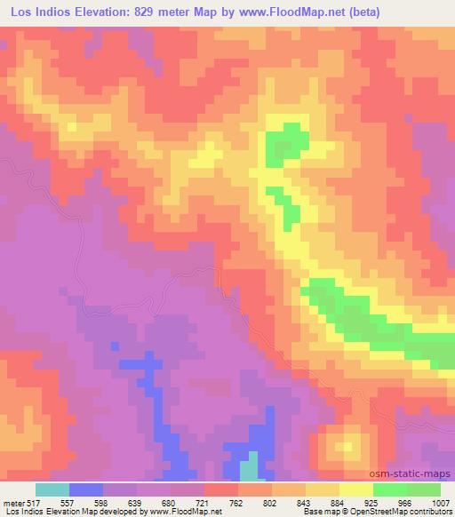 Los Indios,Dominican Republic Elevation Map