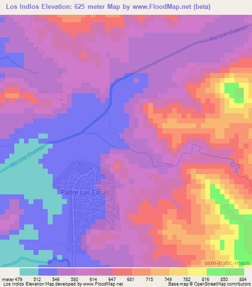 Los Indios,Dominican Republic Elevation Map