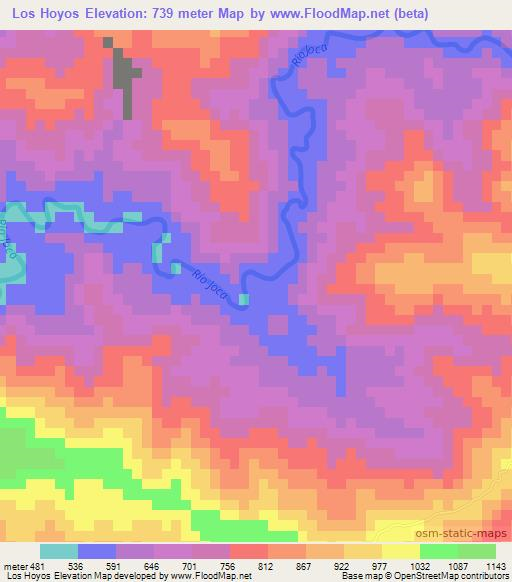 Los Hoyos,Dominican Republic Elevation Map