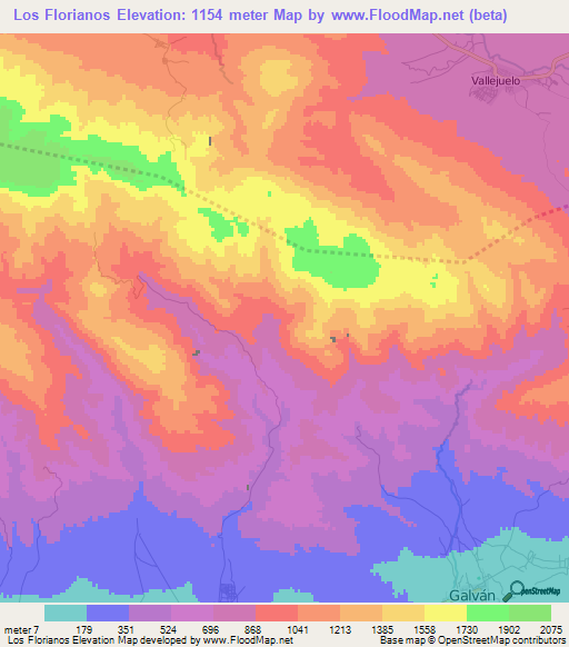 Los Florianos,Dominican Republic Elevation Map