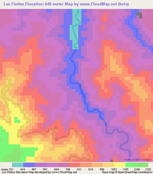 Los Finitos,Dominican Republic Elevation Map