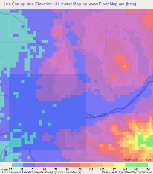 Los Conuquitos,Dominican Republic Elevation Map