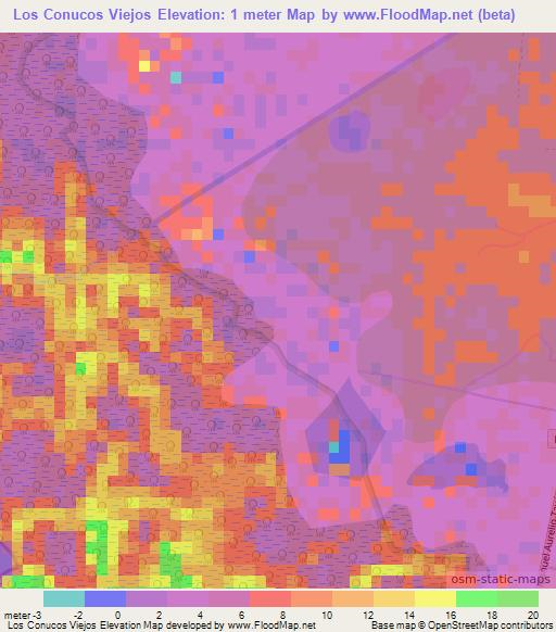 Los Conucos Viejos,Dominican Republic Elevation Map