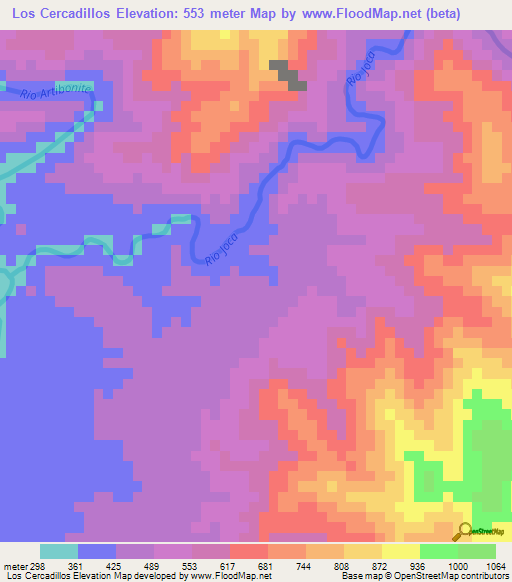 Los Cercadillos,Dominican Republic Elevation Map