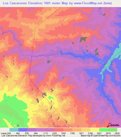 Los Cascarones,Dominican Republic Elevation Map