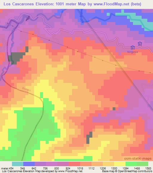 Los Cascarones,Dominican Republic Elevation Map