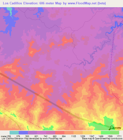 Los Cadillos,Dominican Republic Elevation Map