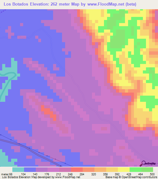 Los Botados,Dominican Republic Elevation Map