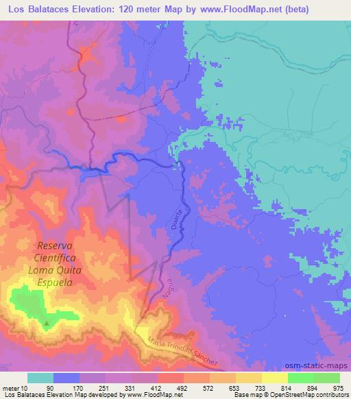 Los Balataces,Dominican Republic Elevation Map