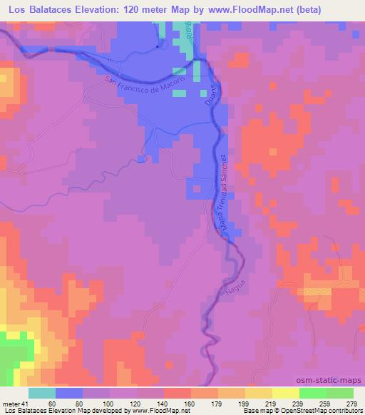 Los Balataces,Dominican Republic Elevation Map