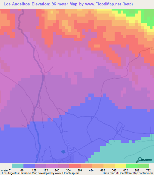 Los Angelitos,Dominican Republic Elevation Map