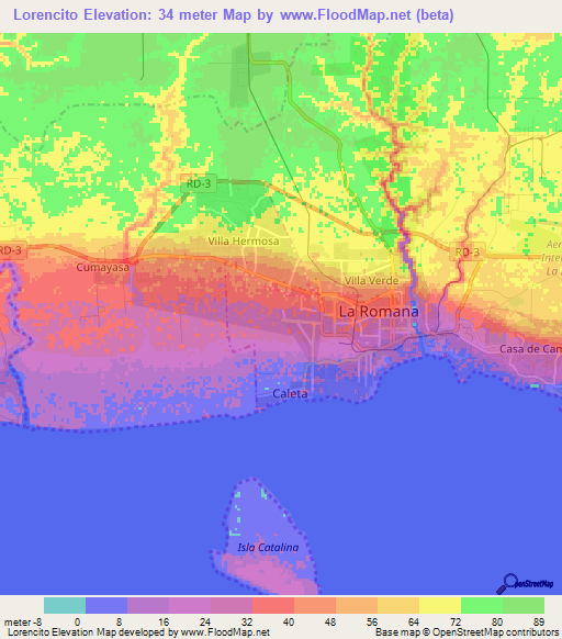 Lorencito,Dominican Republic Elevation Map