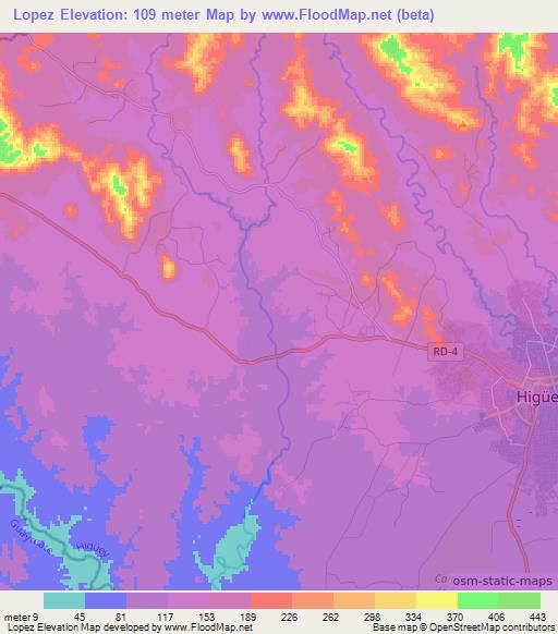 Lopez,Dominican Republic Elevation Map