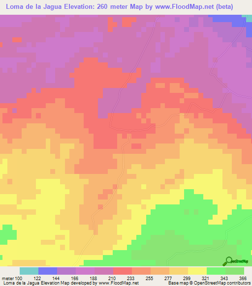 Loma de la Jagua,Dominican Republic Elevation Map