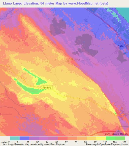 Llano Largo,Dominican Republic Elevation Map