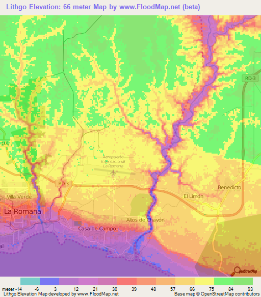 Lithgo,Dominican Republic Elevation Map