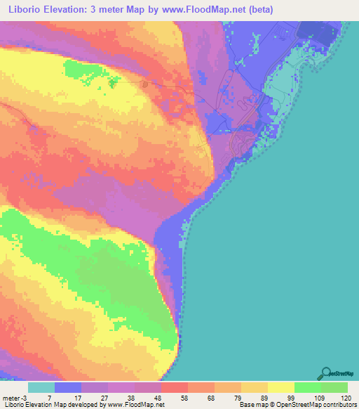 Liborio,Dominican Republic Elevation Map