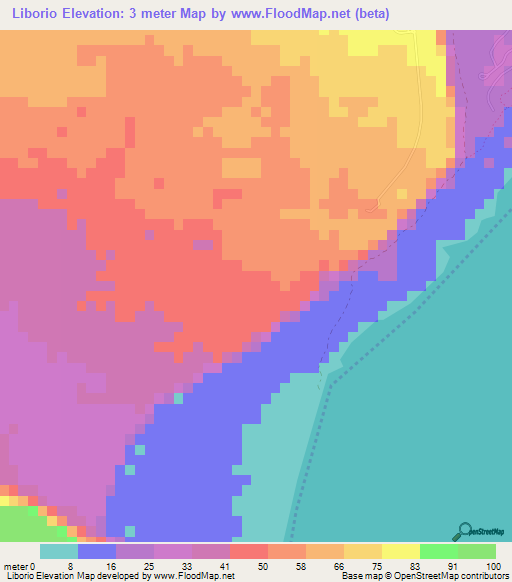 Liborio,Dominican Republic Elevation Map