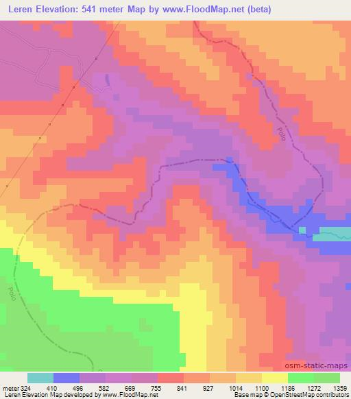 Leren,Dominican Republic Elevation Map