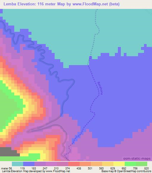 Lemba,Dominican Republic Elevation Map