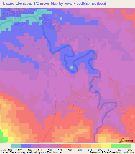 Lazaro,Dominican Republic Elevation Map