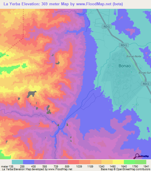 La Yerba,Dominican Republic Elevation Map