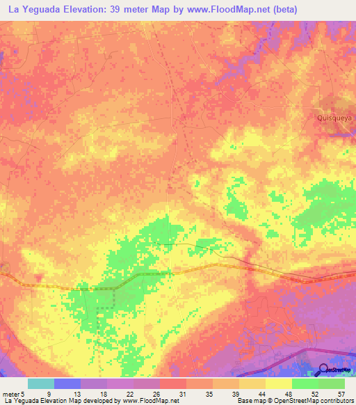 La Yeguada,Dominican Republic Elevation Map