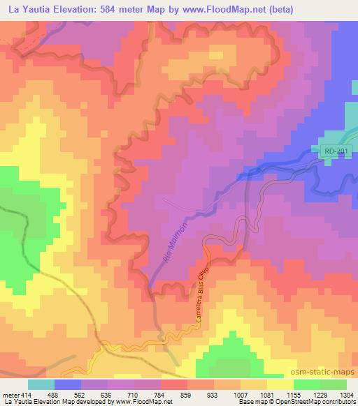 La Yautia,Dominican Republic Elevation Map