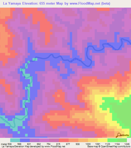 La Yamaya,Dominican Republic Elevation Map