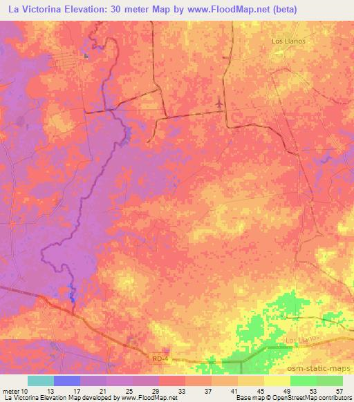 La Victorina,Dominican Republic Elevation Map