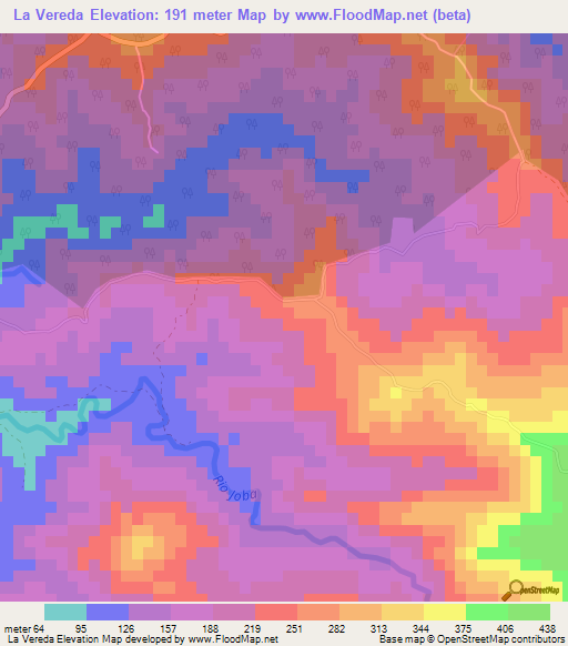 La Vereda,Dominican Republic Elevation Map