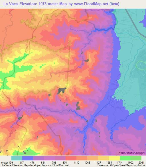 La Vaca,Dominican Republic Elevation Map